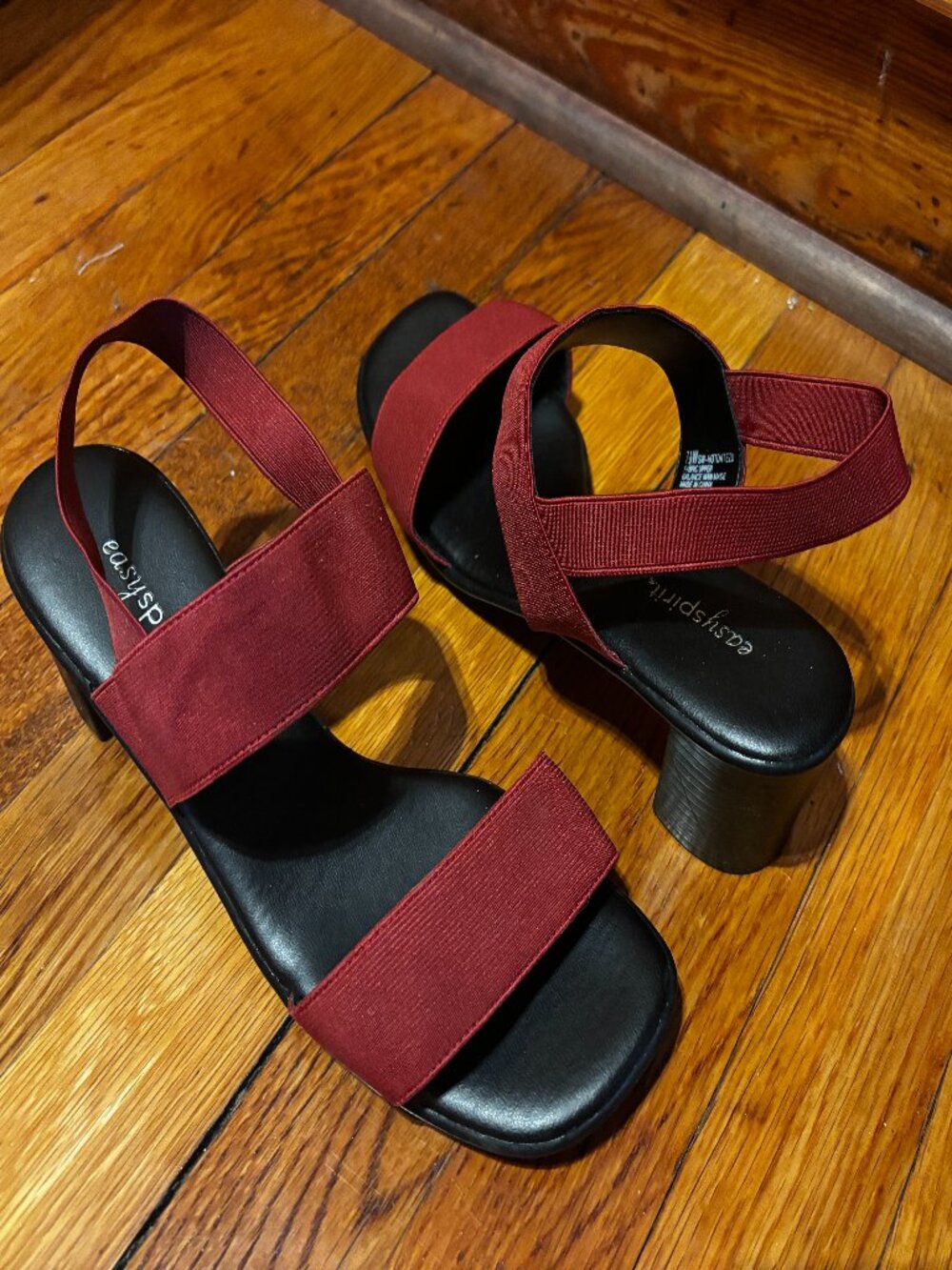 Easy Spirit Hot Date Red Elastic Sandals Size 7.5W New w/ Box